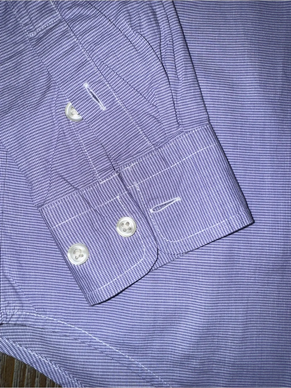 Ralph Lauren Blue Micro-Check Custom Fit Dress Shirt Boys Youth size 14